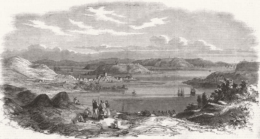 IRELAND. Cork Harbour, from old Monkstown-Road 1849 antique print picture